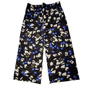 Maeve ~ Royal blue and white floral print on black ~ Colette pants ~ size 32P